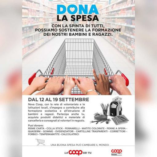 Da sabato, nei punti vendita Nova Coop, torna “Dona la spesa speciale scuola”