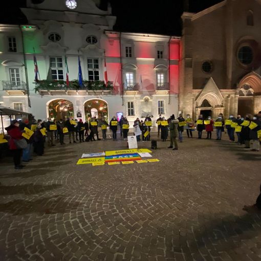 Un momento del presidio di questa sera