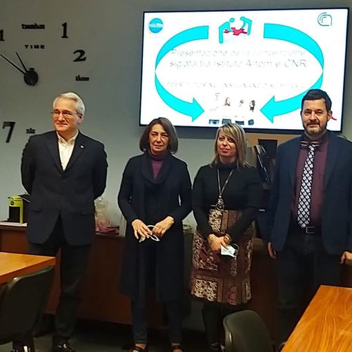 Alcuni dei relatori presenti alla conferenza stampa dell'Artom