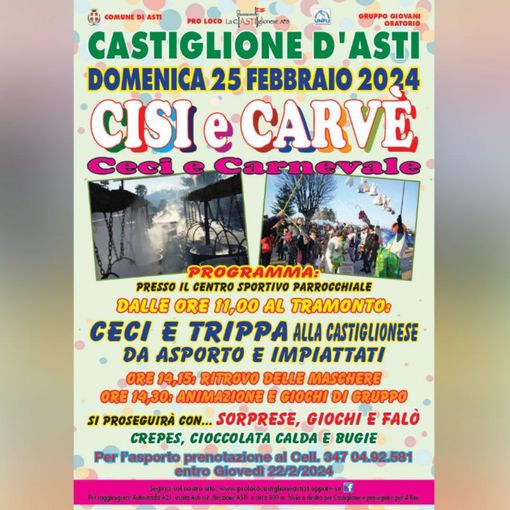 Dopo il rinvio per maltempo, torna domenica 25 febbraio a Castiglione &quot;Cisi a Carvè&quot;