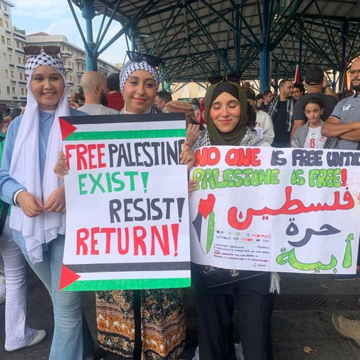 Un'immagine dei cortei pro Palestina a Torino nelle scorse settimane
