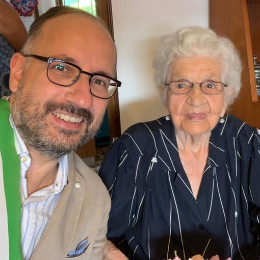 Maurizio Rasero in un selfie con Teresina