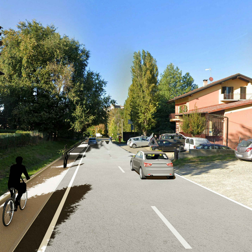 Render di progetto pista ciclopedonale Costigliole d'Asti