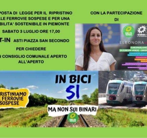 Ferrovie sospese e mobilità sostenibile. Ad Asti sit in in piazza San Secondo