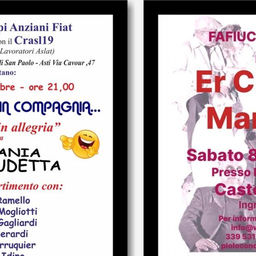 Torna nell'Astigiano il teatro amatoriale con due serate