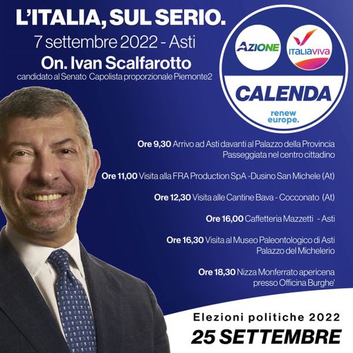 La locandina della giornata astigiana dell'On. Scalfarotto
