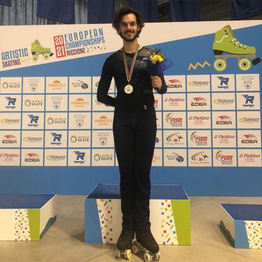 Pattinaggio: Federico Trento della Blue Roller, protagonista agli Europei assoluti di Riccione con il bronzo
