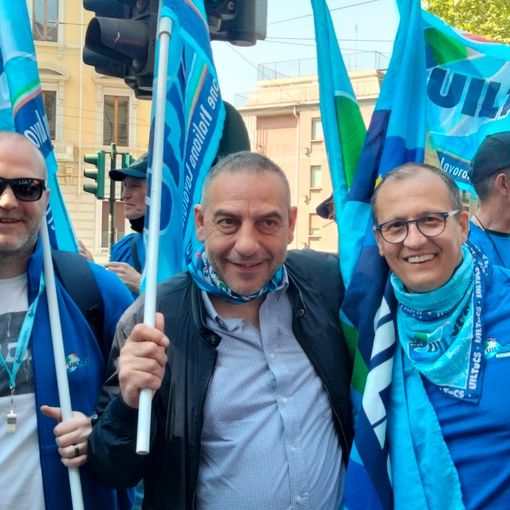 I funzionari Uiltucs di Biella, Novara, Asti, Alessandria e Cuneo della Uiltucs. Al centro Ferdinando Ferrigno di Asti