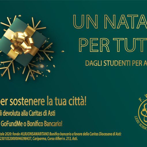 Un raccolta fondi online del Liceo Scientifico di Asti per aiutare, con la Caritas, chi è in difficoltà