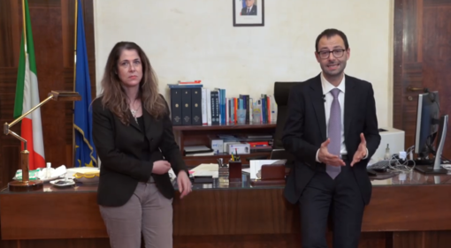 Il ministro Patuanelli in un fermoimmagine tratto da un video Facebook