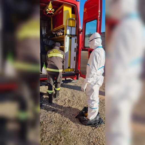 Un'immagine relativa il soccorso al soggetto positivo Covid a Villanova d'Asti