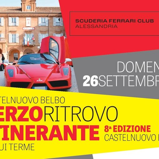 A Castelnuovo Belbo arrivano le Ferrari. Giro per le colline e arrivo ad Acqui Terme