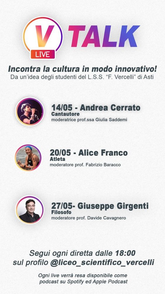 Attualità, musica, sport e filosofia nel salotto virtuale del Liceo Vercelli, aperto a tutte le scuole astigiane