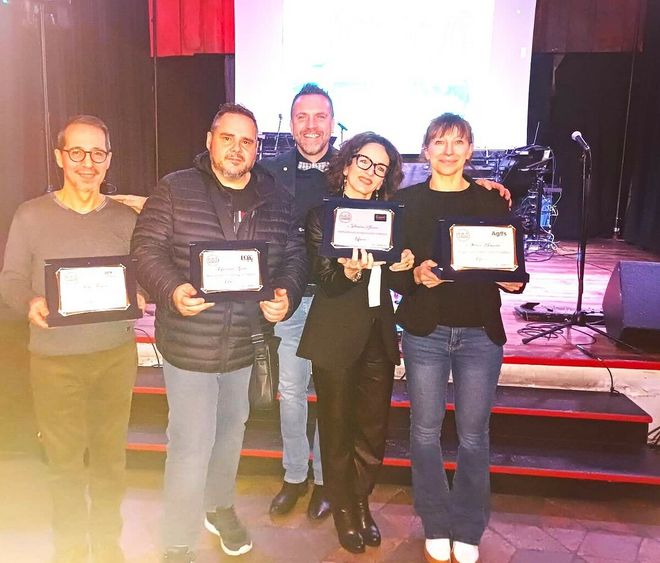 I premiati con il segretario territoriale Gabriele Montana