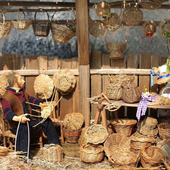 Una delle botteghe del presepe di Anna Rosa Nicola a Vezzolano