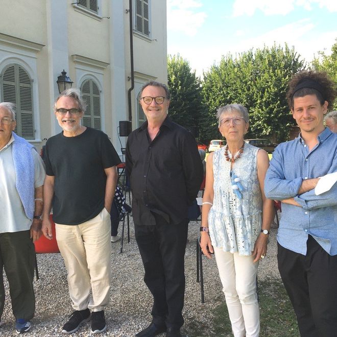 Happy Ruggiero (a sinistra), Mario Nosengo, Mirella Torta al debutto di &quot;senzasipario&quot; con Francesco Visconti e Lorenzo Morra