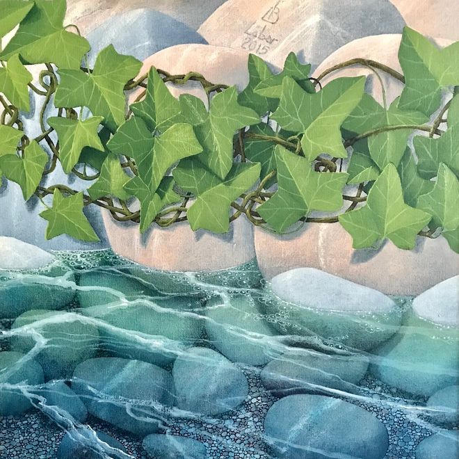 L'edera vicino all'acqua, una delle opere esposte in mostra