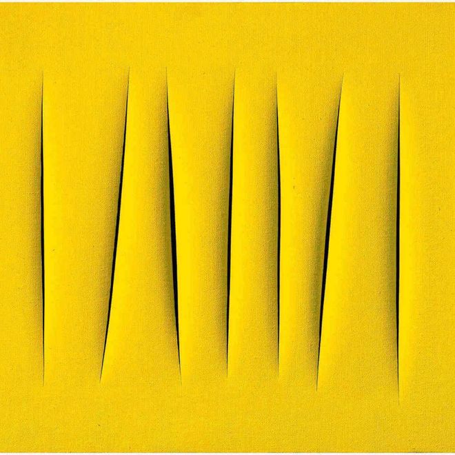 Lucio Fontana, concetto spaziale giallo