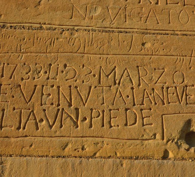 Uno dei graffiti della chiesa di Casorzo