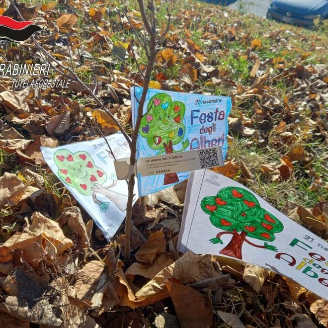 I carabinieri forestali celebrano la festa dell'albero in 4 istituti astigiani