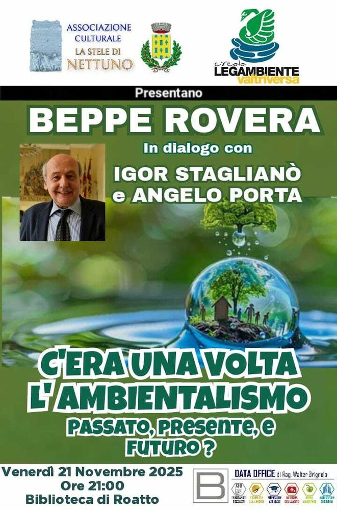 "C'era una volta l'ambientalismo": serata con Beppe Rovera a Roatto