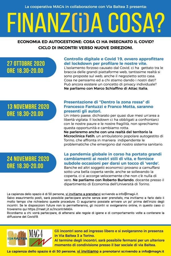 La pandemia globale ie i suoi cambiamenti, ultimo incontro online con Mag 4 Piemonte