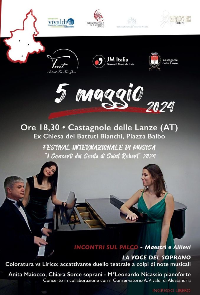 &quot;Coloratura vs lirico&quot; con La voce del soprano: un nuovo appuntamento con  “I Concerti del Conte di Saint Robert”