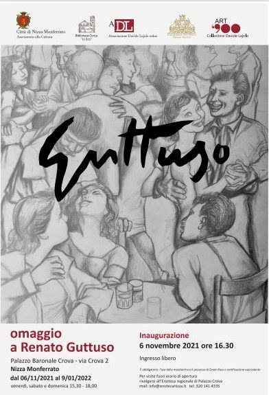 La locandina della mostra nicese con opere di Renato Guttuso