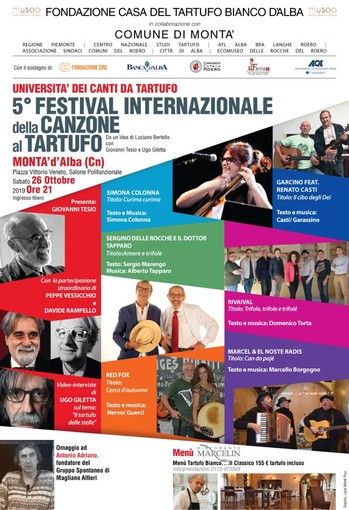 Tutto pronto a Montà (CN) per la finale della V° edizione del Festival della Canzone al Tartufo