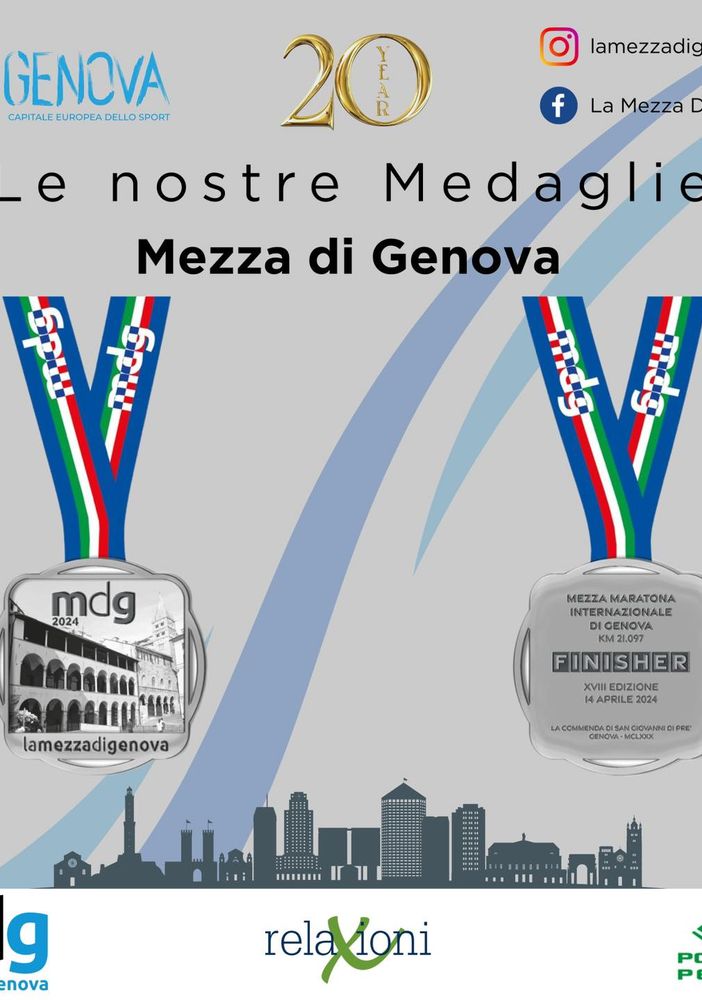 Svelate le medaglie della Mezza Maratona di Genova 2024