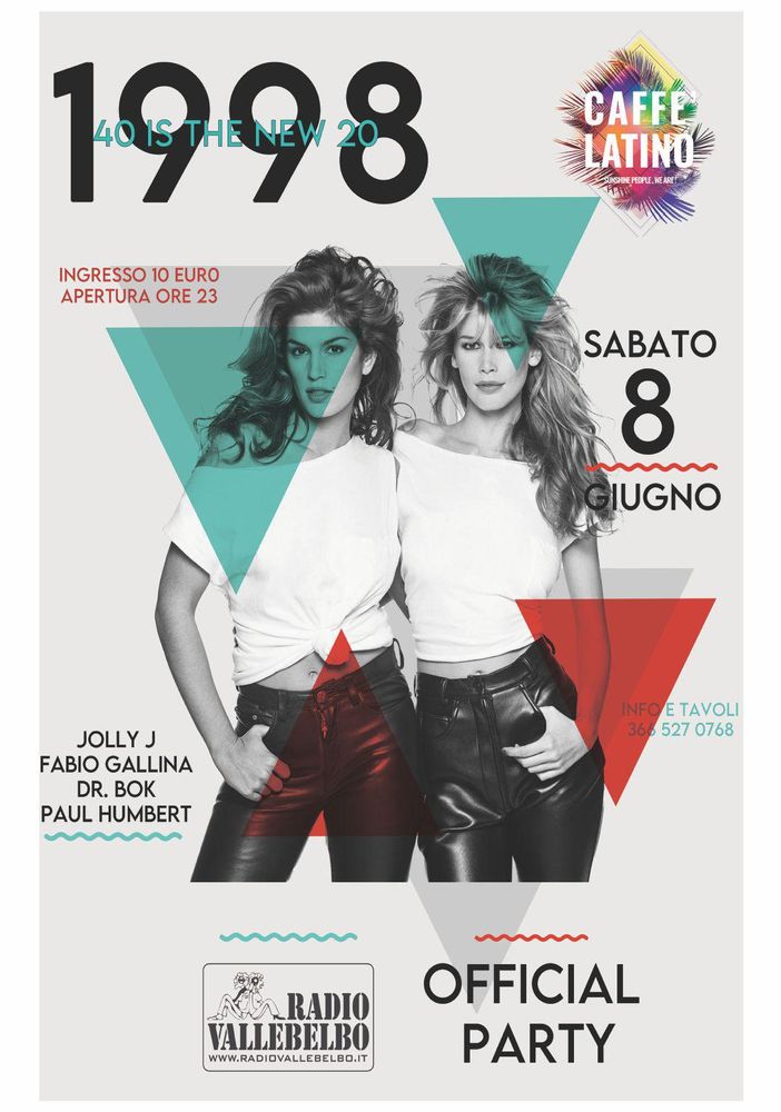 Radio Vallebelbo e lo Staff del Caffè Latino di Alba organizzano un party sulla musica anni '80, '90 e 2000