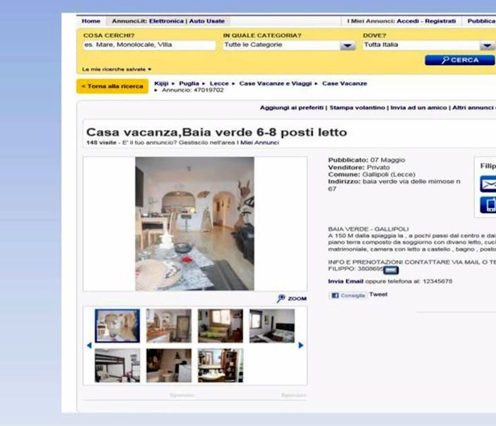 Truffe delle &quot;case vacanza&quot;. Molte le segnalazioni alla Polizia Postale di Asti