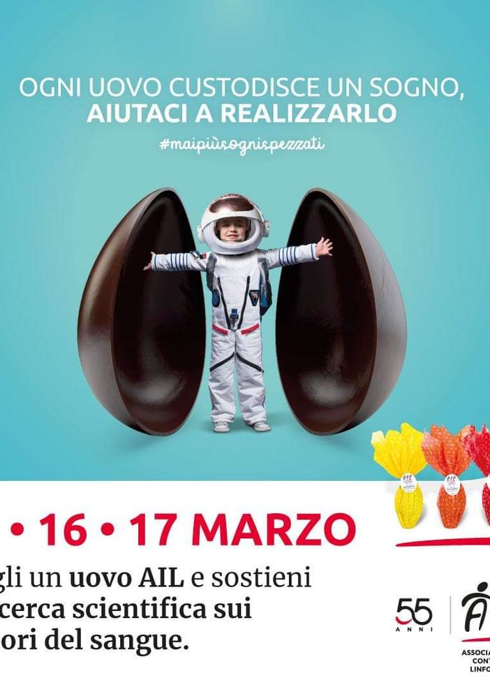 Da venerdì a domenica saranno disponibili anche ad Asti le uova di Pasqua solidali dell'Ail