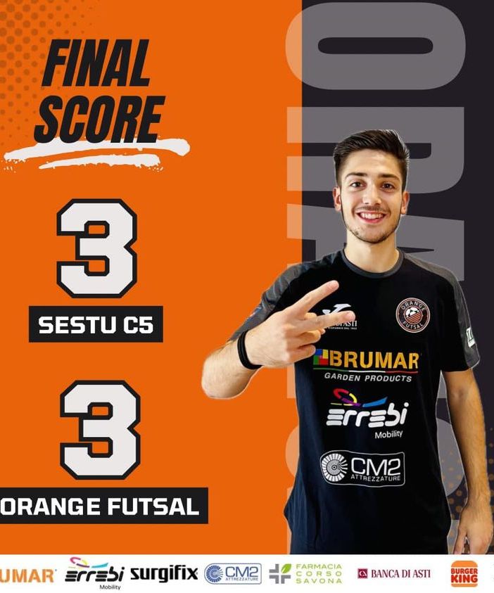 Futsal: pareggiano gli Orange conto Sestu, seconda in classifica