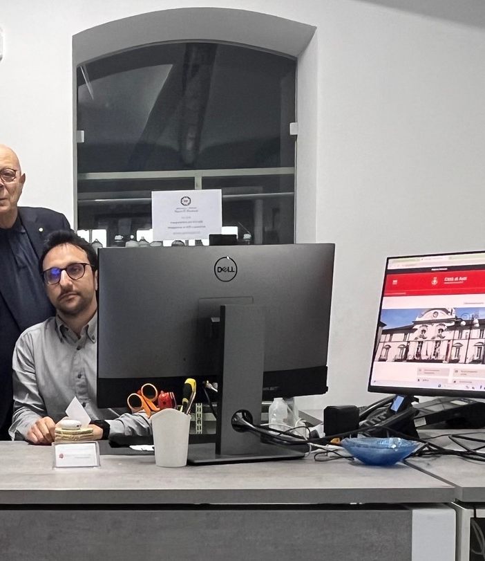 Silvana Bertolotti Delegata provinciale ANIOC, Gianfranco Imerito vice presidente Asti Musei, Luca Migliore curatore del sito