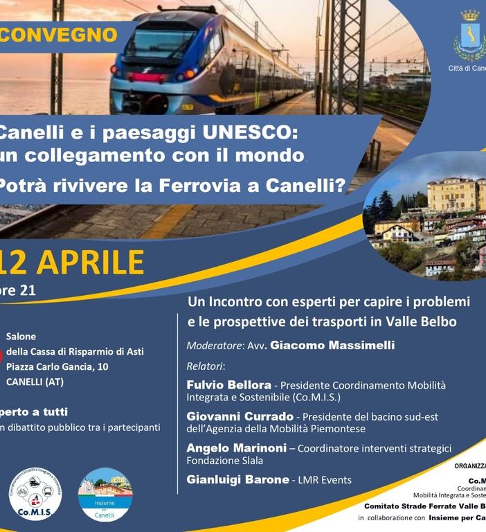 Canelli e la mobilità del futuro: un convegno per rivisitare la ferrovia e l’eredità UNESCO