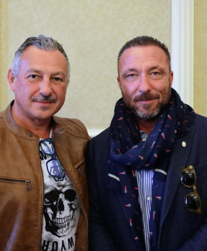 Il maestro con il Capitano del Palio Filippone (Le foto della galleria sono di Efrem Zanchettin)
