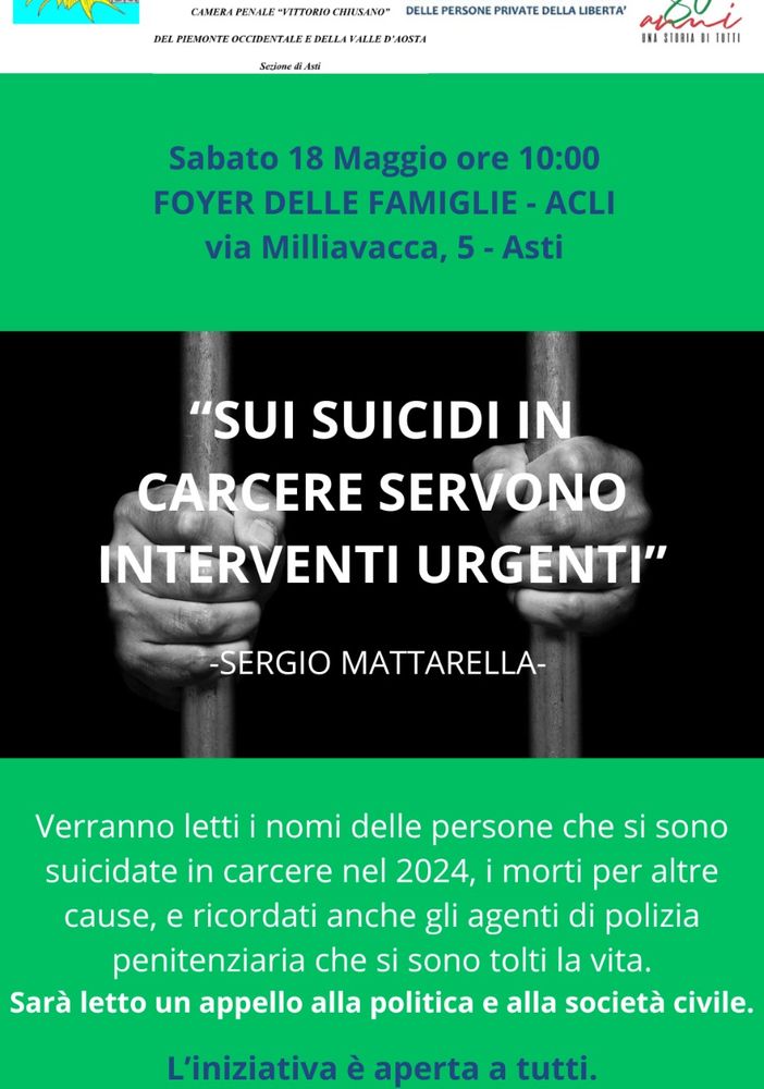 &quot;Sui suicidi in carcere servono interventi urgenti&quot;: dalla frase del Presidente Mattarella, un incontro al Foyer delle famiglie