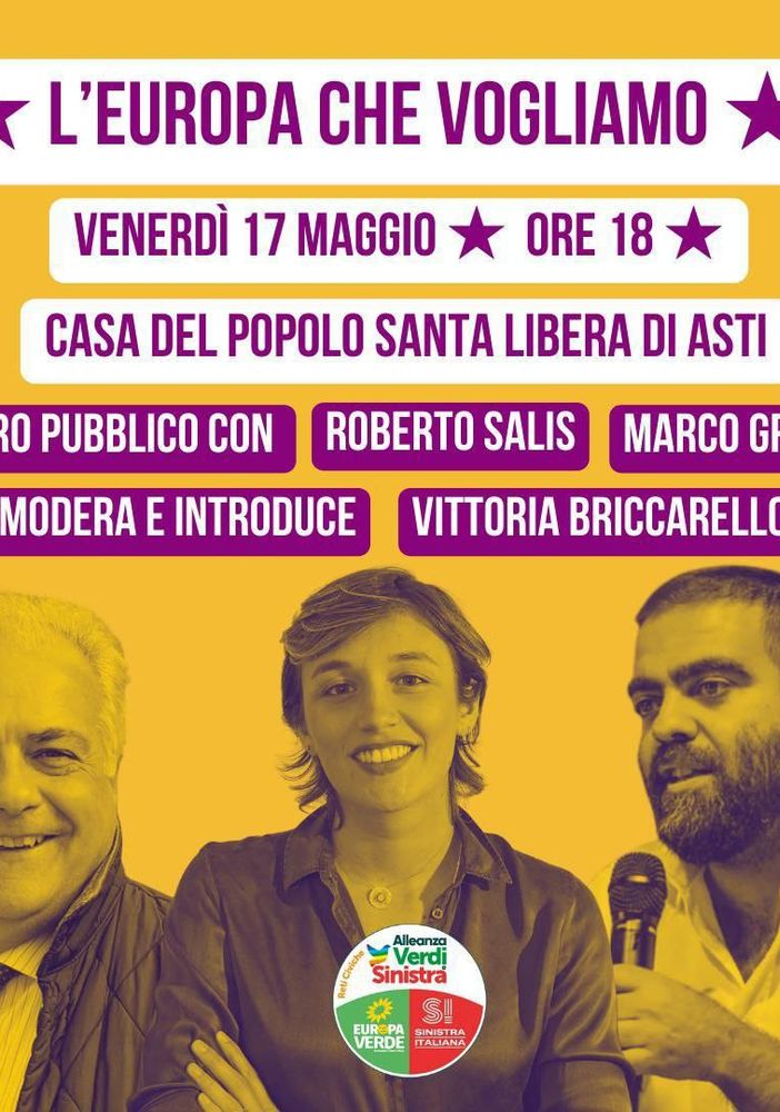 Taccuino elettorale: dopo il Salone del Libro Roberto Salis arriva ad Asti per i candidati di Alleanza Verdi sinistra
