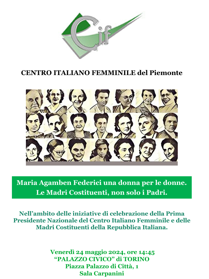 Importante convegno per ricordare la figura di Maria Agamben Federici, prima presidente del Centro Italiano Femminile