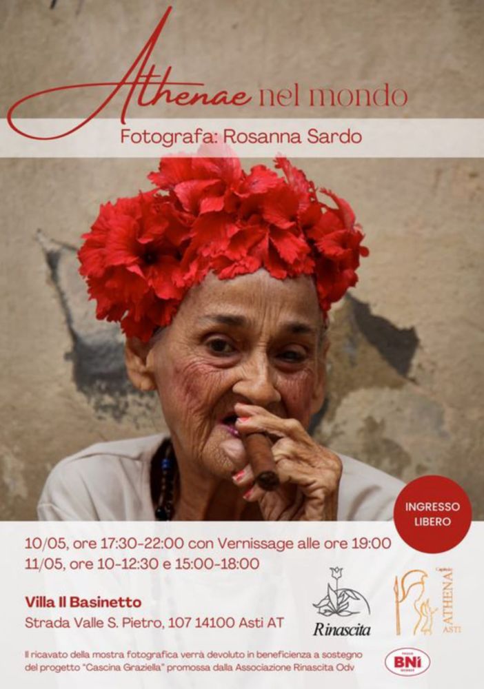 Un evento benefico di Bni Athena Asti, per le donne vittime di violenza con &quot;Athenae nel mondo&quot; della fotografa Rosanna Sardo