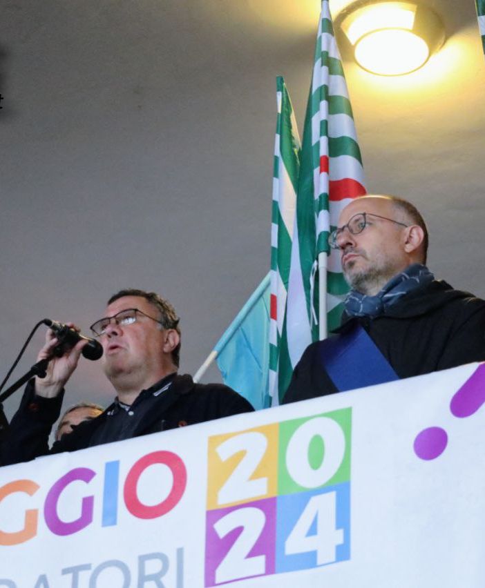 Un momento della manifestazione di questa mattina (Efrem Zanchettin)