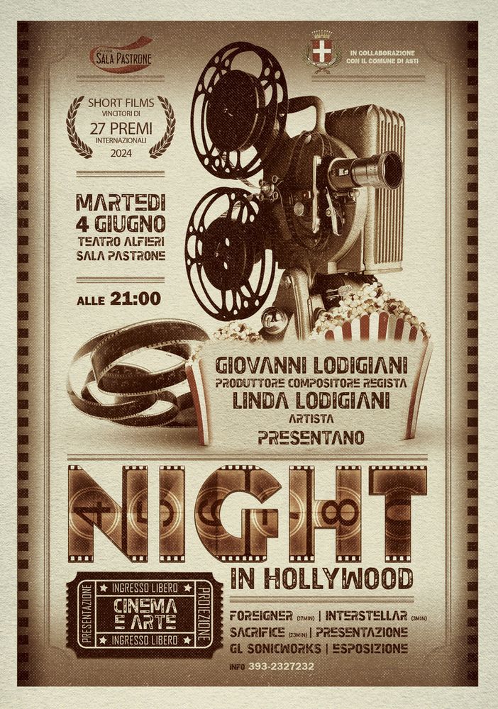 Domani alla sala Pastrone &quot;Night in Hollywood&quot; con Giovanni Lodigiani