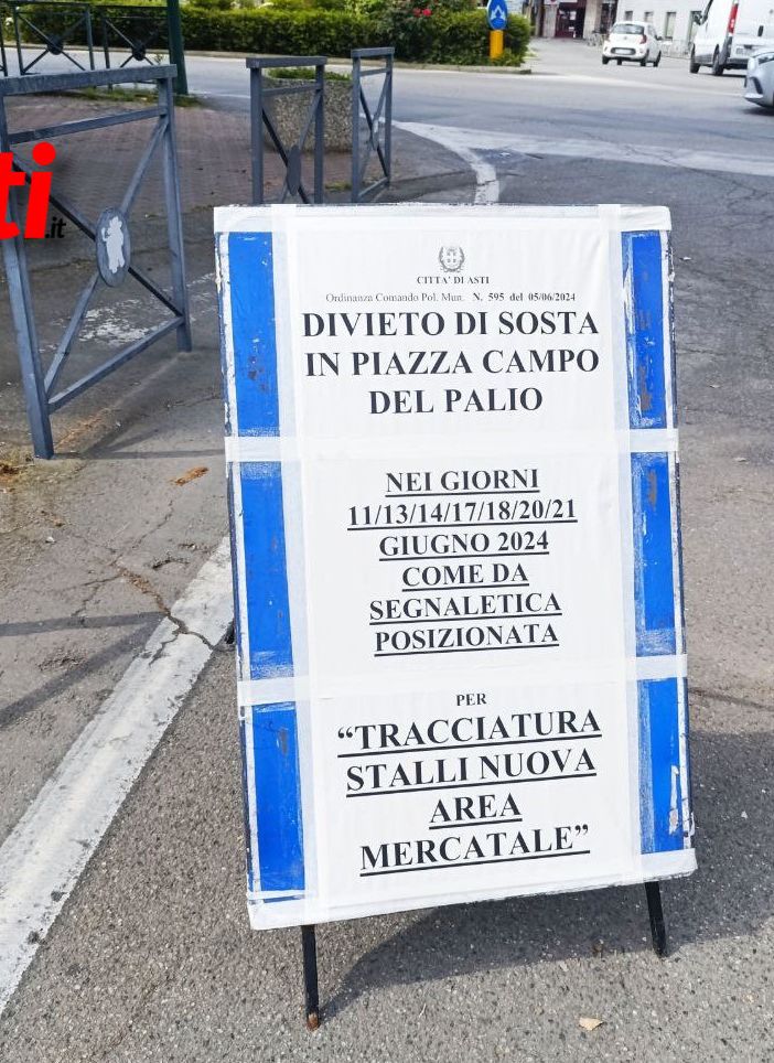 Divieto di sosta in piazza Campo del Palio per tracciatura stalli del nuovo mercato dall'11 al 22 giugno