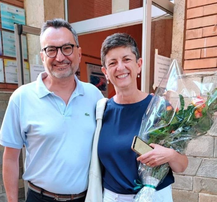 La neo sindaca con Andrea Ghignone, collega primo cittadino e segretario provinciale del Pd