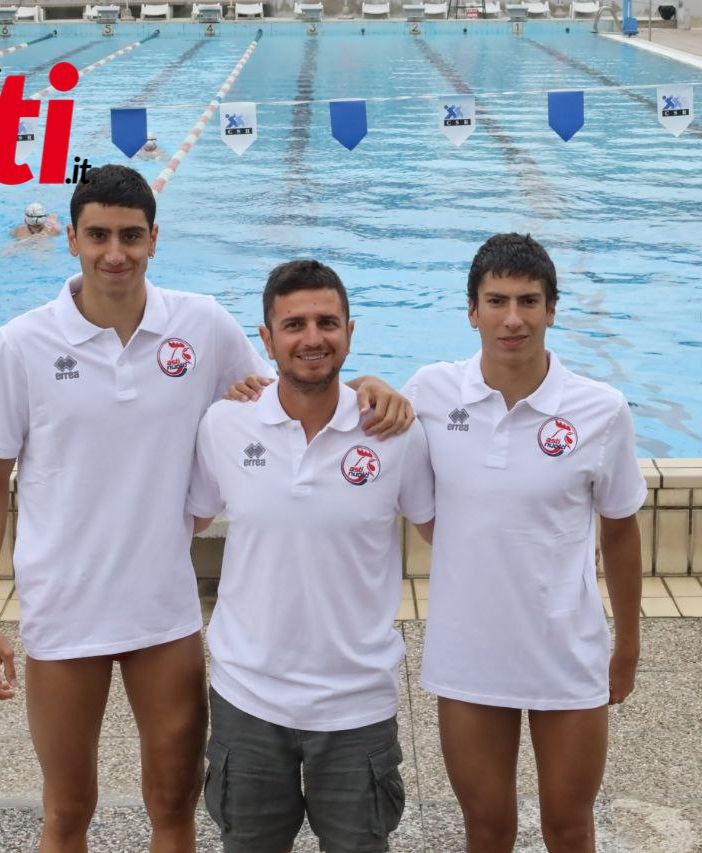 Stefano Cannella e Tommaso Dadone con il tecnico Paolo Ruscello (Merphefoto)