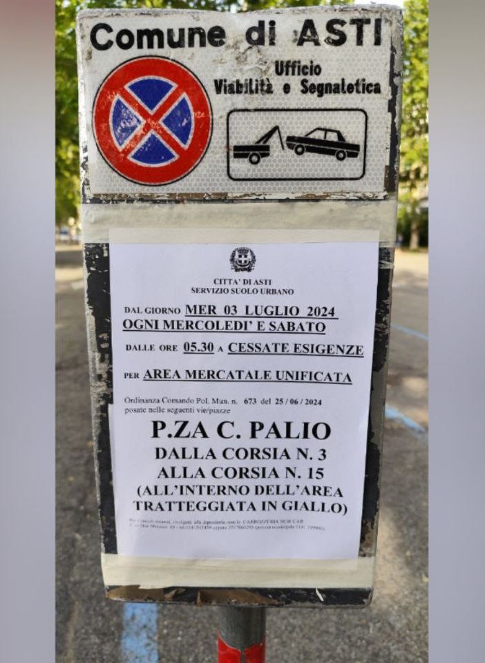 Asti: come verranno gestiti gli abbonamenti parcheggio nei giorni di mercato?