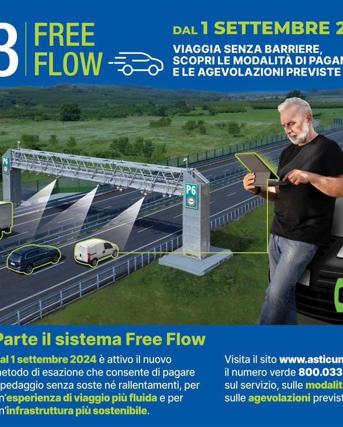 Asti-Cuneo: da oggi è attivo il sistema di pagamento Free Flow