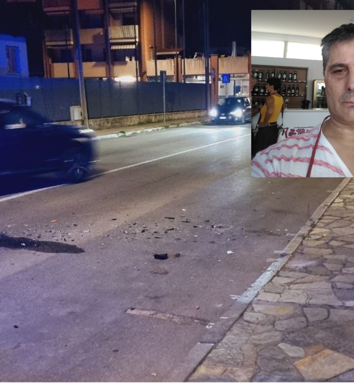 Il luogo dell'incidente con, nel riquadro, una immagine della vittima tratta dal suo profilo Facebook Il luogo dell'incidente con, nel riquadro, una immagine della vittima tratta dal suo profilo Facebook