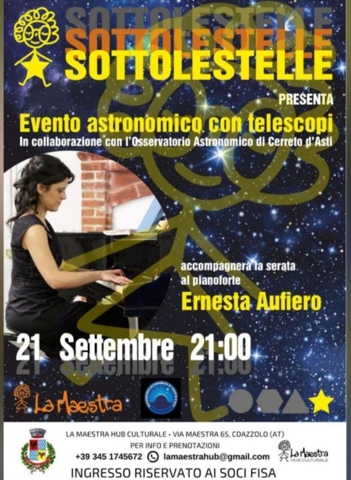 La locandina della serata in programma a Coazzolo